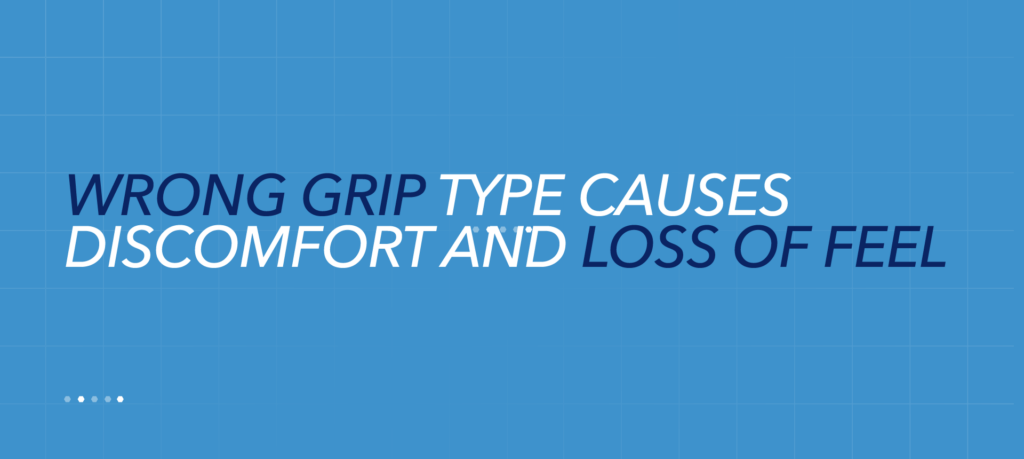 Wrong golf grip types causes discomfort and loss of feel